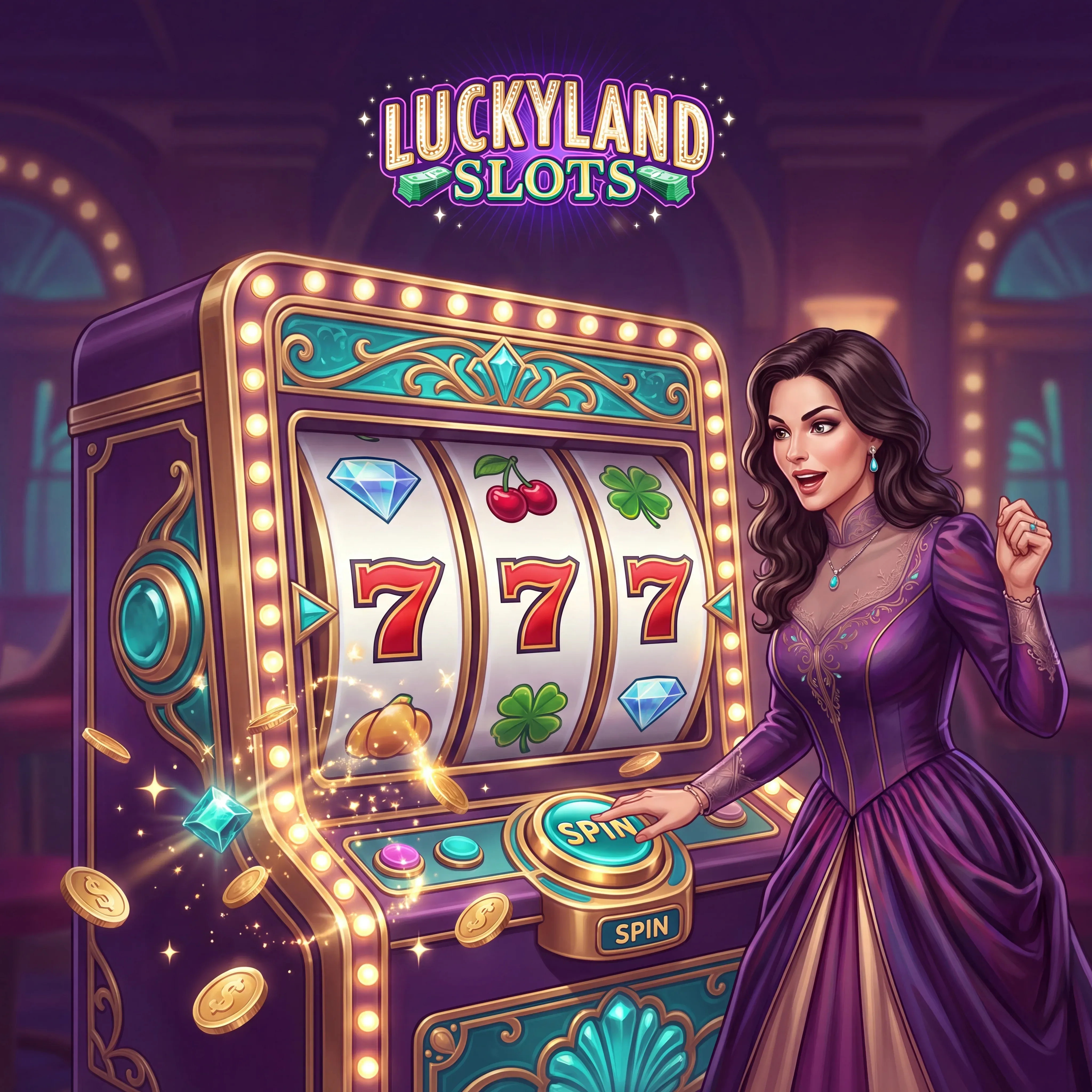 LuckyLand Slots lucky seven marquee